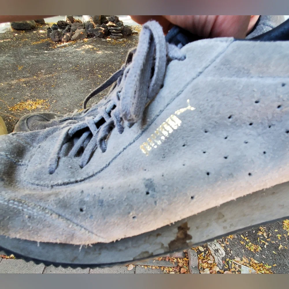 Vintage Puma Men's Shoe. Gray Suede. Size 12. GVC. Retro.